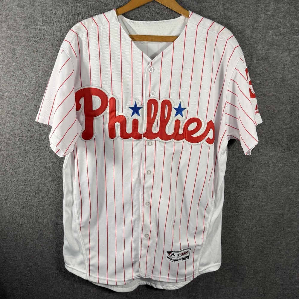 Bryce Harper Philadelphia Phillies White/Red Pinstripe MLB Jersey Size 40 #3